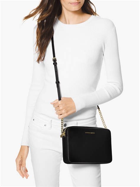 michael kors black saffiano leather crossbody bag|Michael Kors saffiano leather crossbody.